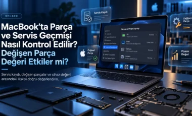 MacBook parça ve servis geçmişi kontrolü ile değişen parça değerlendirmesi