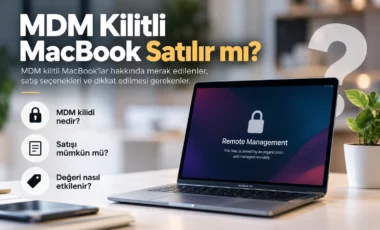 MDM kilitli MacBook, Remote Management ekranı ve kurumsal kayıt kontrolü