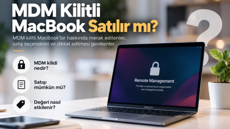 MDM kilitli MacBook, Remote Management ekranı ve kurumsal kayıt kontrolü
