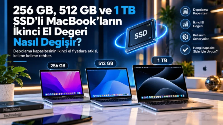 256 GB 512 GB ve 1 TB SSD'li MacBook modellerinin ikinci el değer karşılaştırması