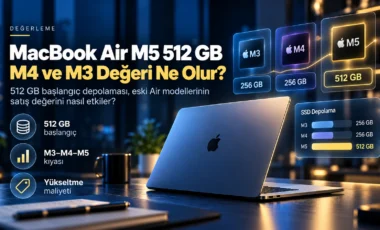 MacBook Air M5 512 GB SSD ile M4 ve M3 modellerinin depolama ve ikinci el değer karşılaştırması