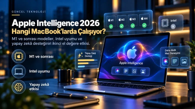 Apple Intelligence 2026 için M1 ve yeni Apple çipli MacBook modelleri ile Intel MacBook uyumluluğu